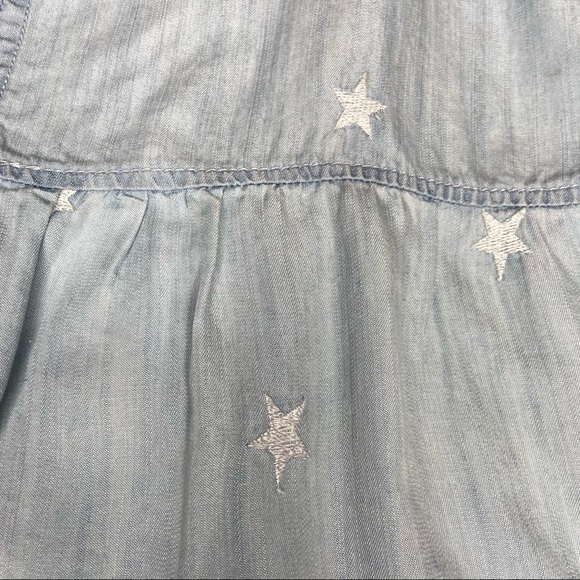 Velvet Heart Chambray Star Embroidered Peplum Top - Picture 6 of 7